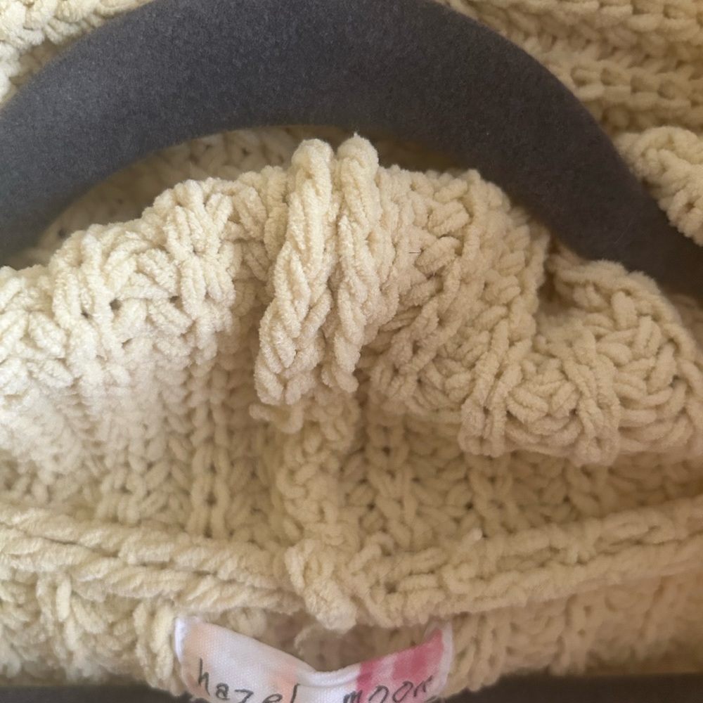 Hazel Moon Cozy Yellow Cable Big Button Hooded Knit Cardigan - Picture 6 of 12